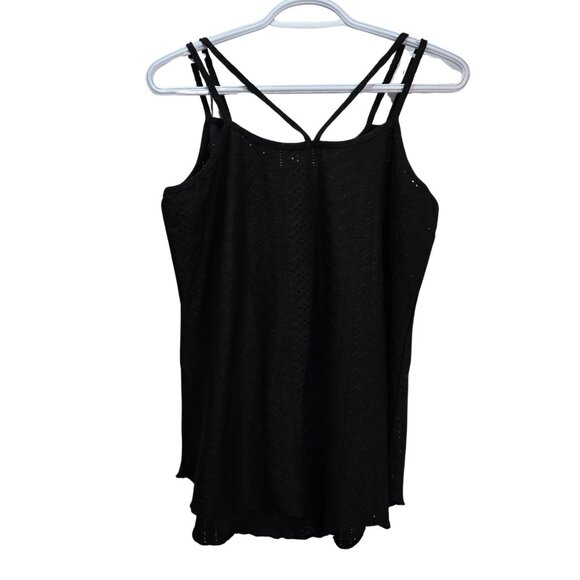 NWT | RIROW Black Eyelet Lace Tank Top | Spaghetti Straps | Size Medium - Picture 3 of 6
